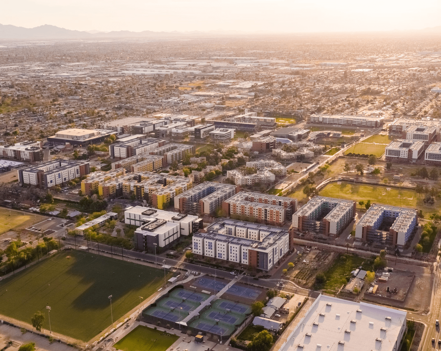 Aerial view of Grand Canyon University. 